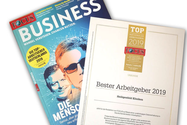 2019 – FOCUS-BUSINESS kürt Heiligenfeld Kliniken als “Top-Arbeitgeber Deutschlands”