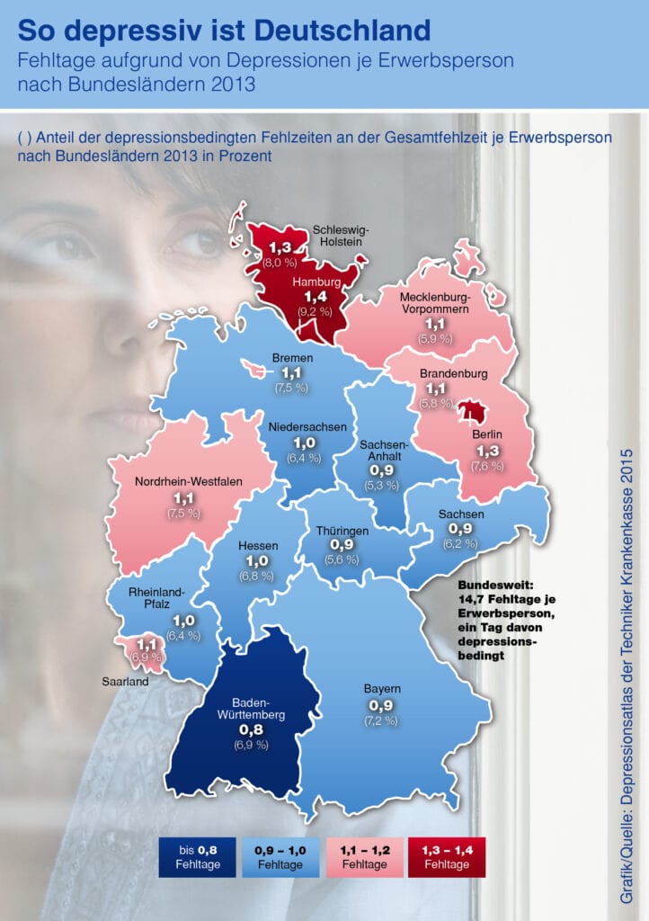 Deutschlandkarte Depression
