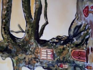 Haus im Baum Gemälde