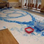 Riesen blaues Kunstwerk