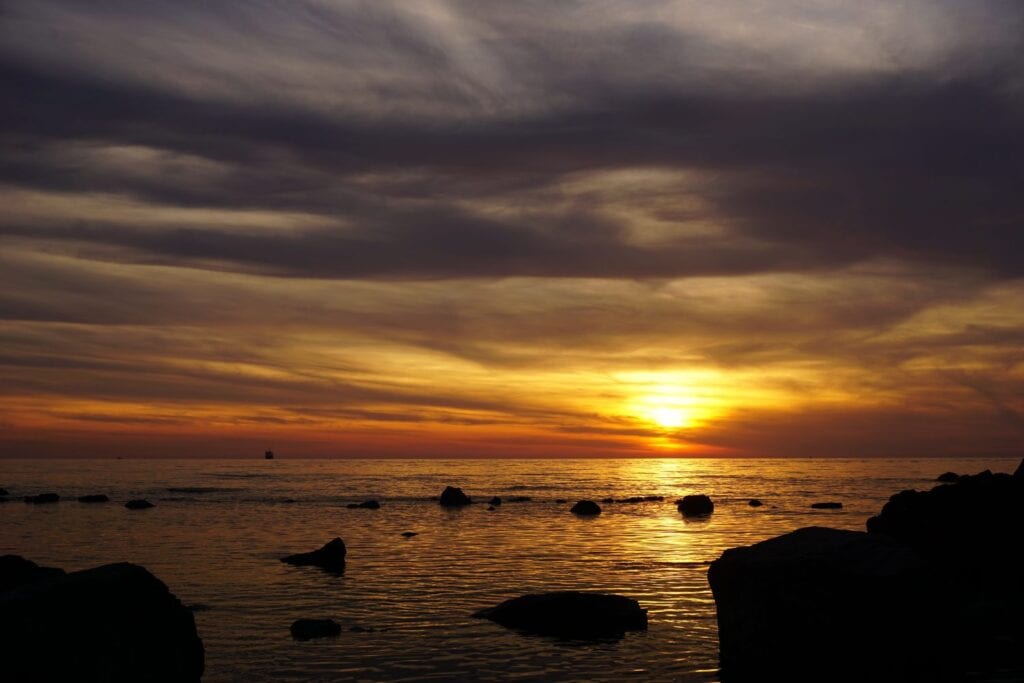 Sonnenuntergang überm Meer