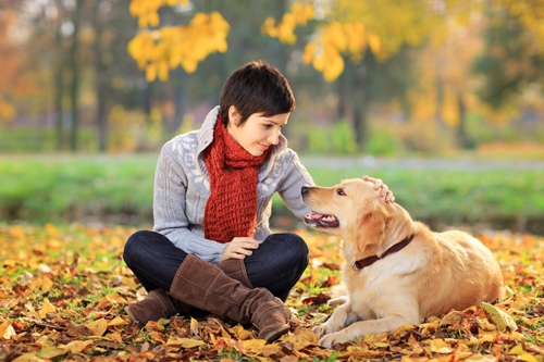 Frau in der Tierbegleitenten Therapie