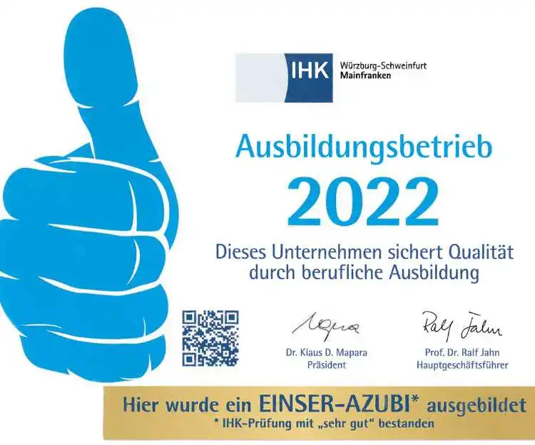 Ausbildungsbetrieb 2022 Auszeichnung Heiligenfeld