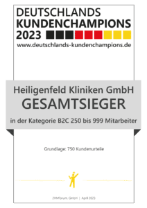 Zertifikat Deutschlands Kundenchampions Heiligenfeld 2023