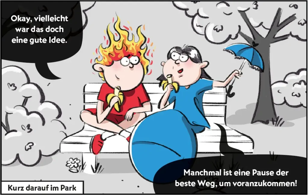 Burni und Resi machen Pause.