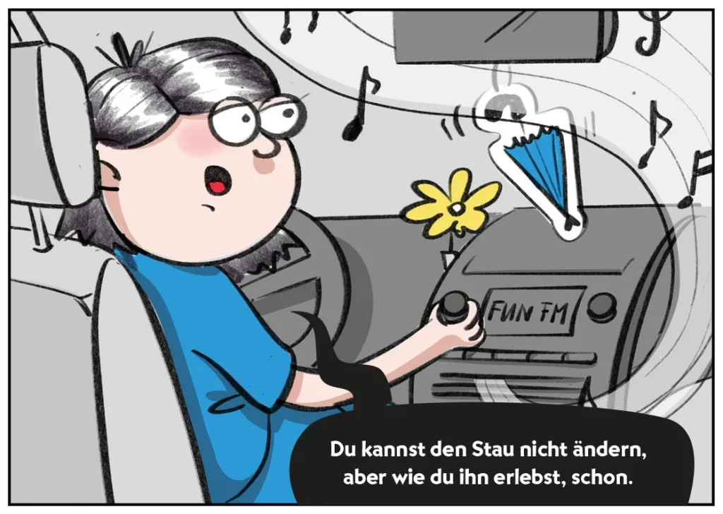 Burni und Resi im Stau.
