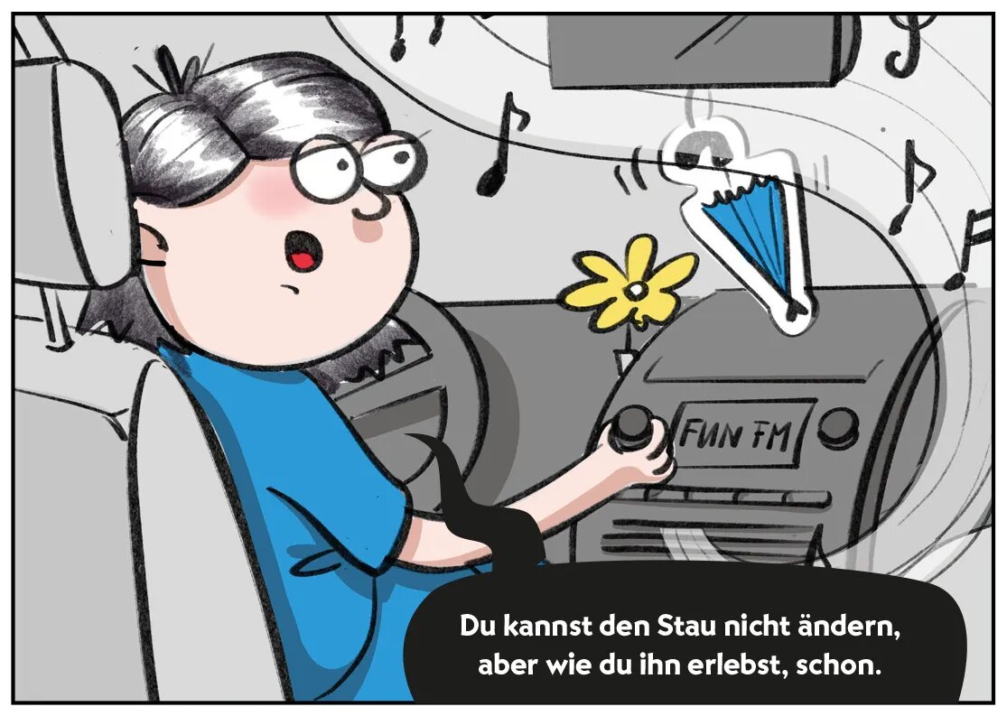 Burni und Resi im Stau.
