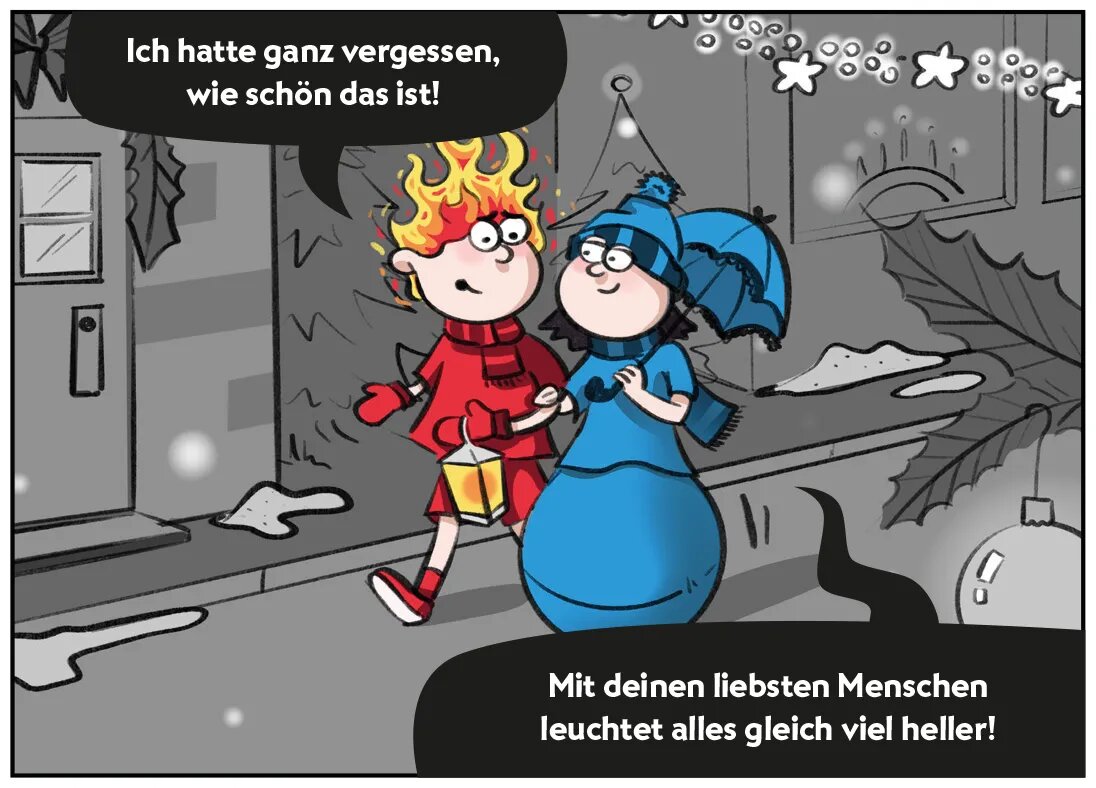 Burni und Resi wünschen Frohe Weihnachten.