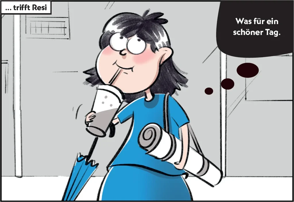 Burni und Resi lernen sich kennen.