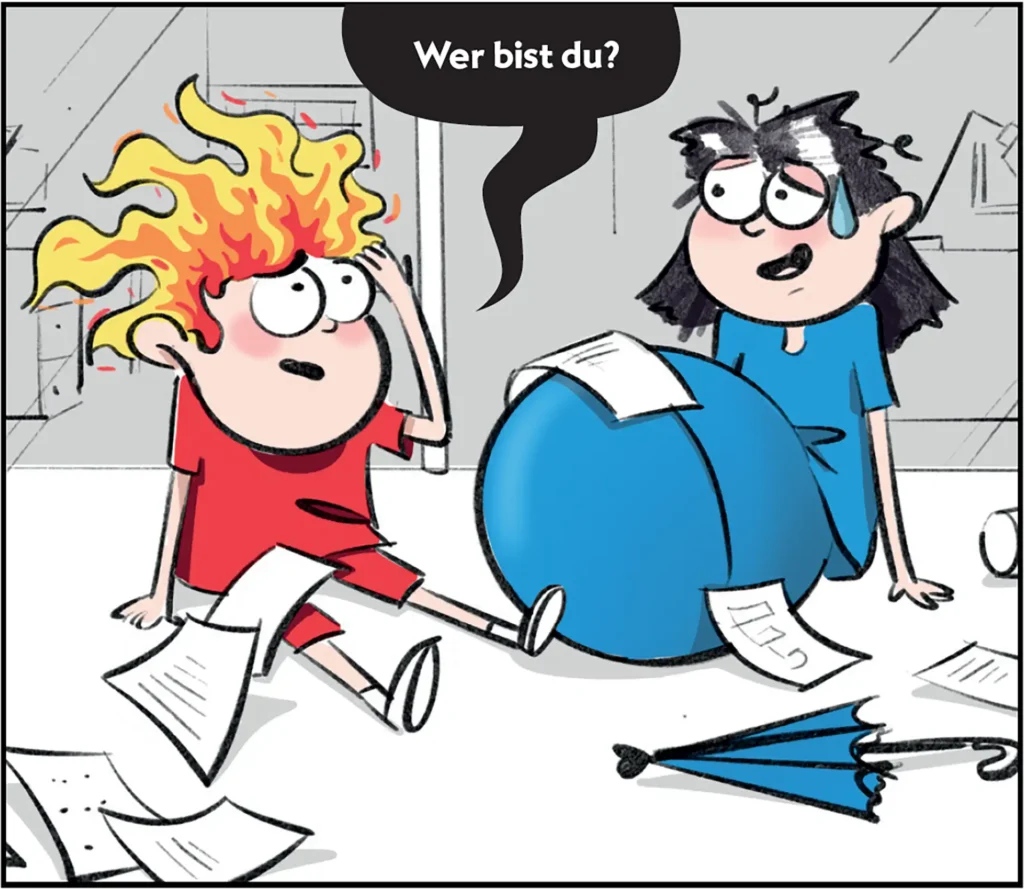 Burni und Resi lernen sich kennen.