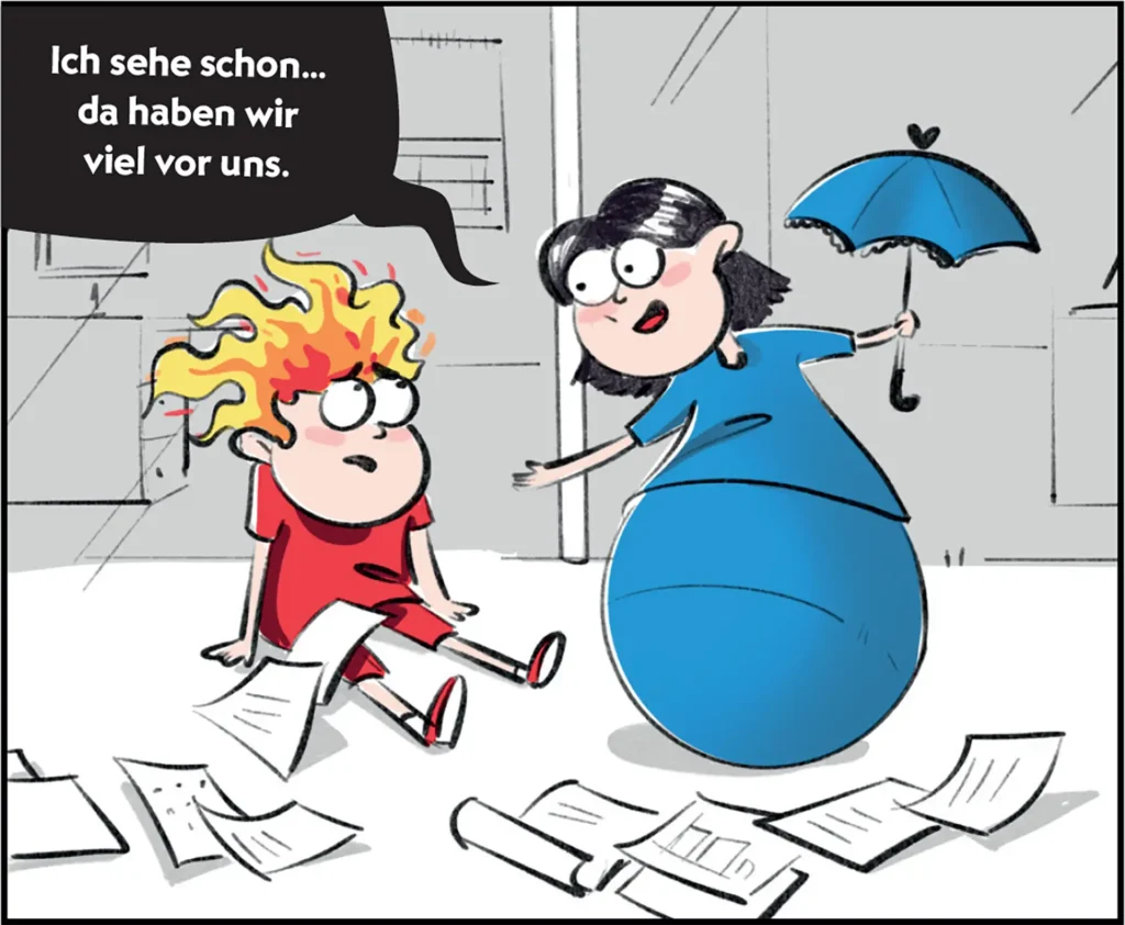 Burni und Resi lernen sich kennen.