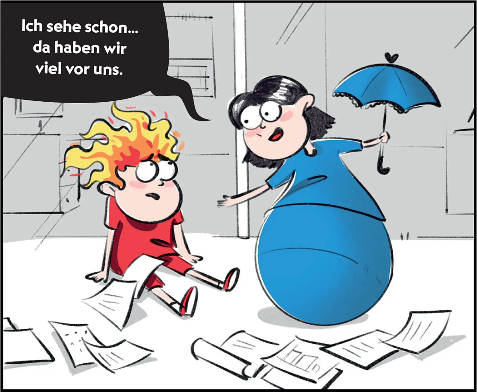 Burni und Resi lernen sich kennen.