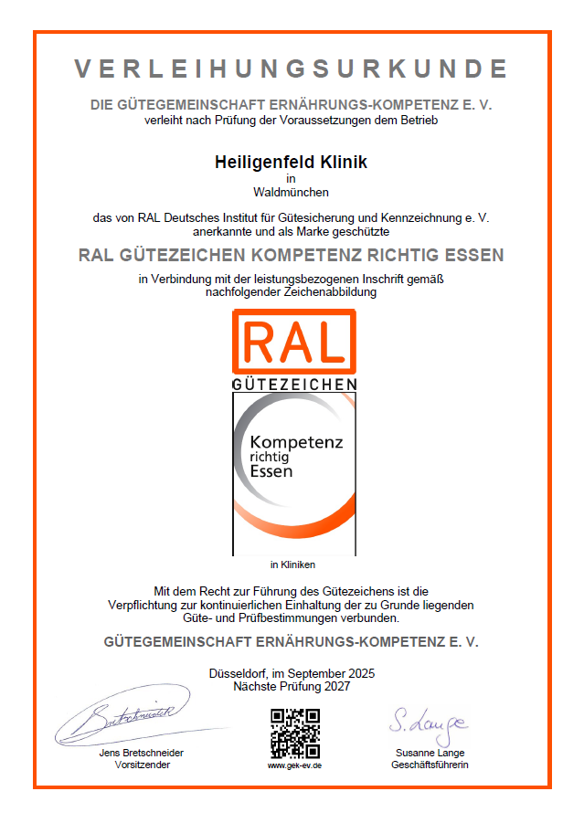 RAL Zertifikat Kompetenz richtig essen - 2025