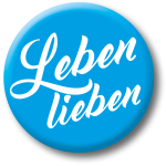 Button mit Slogan Leben lieben